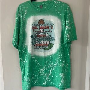 Green Graphic Tee with Tequila Print